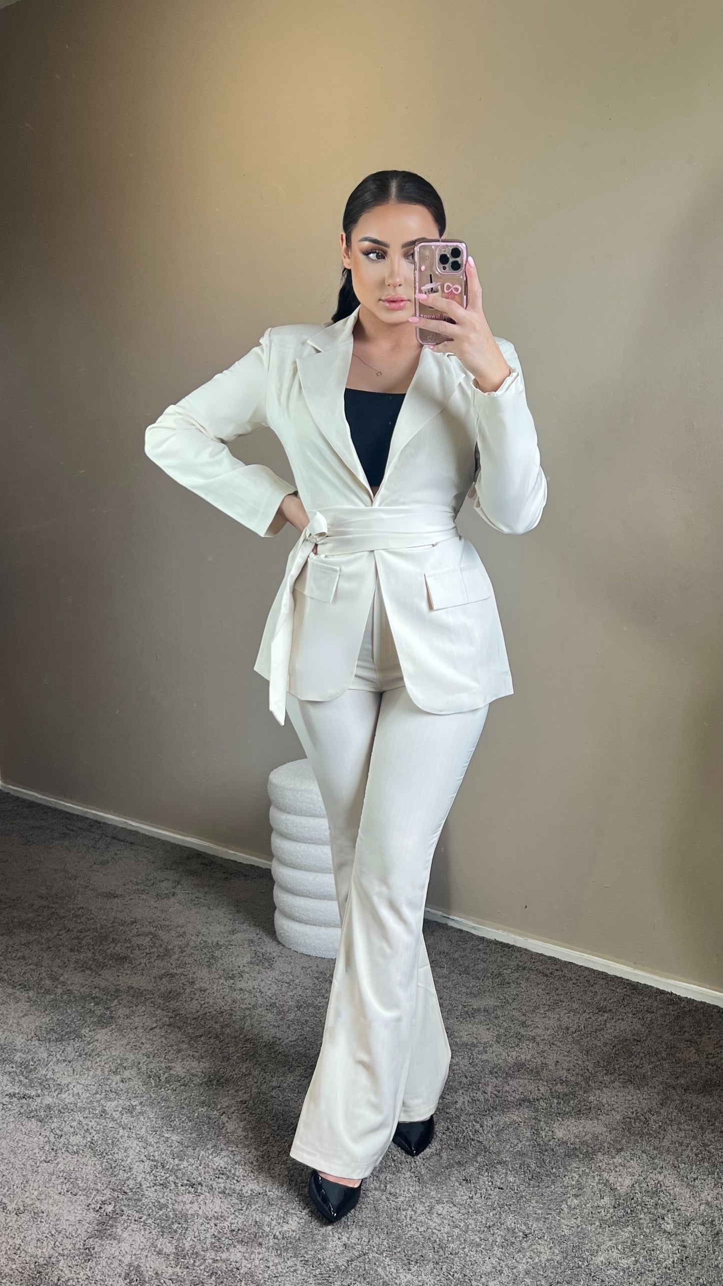 Bibi two piece-set beige