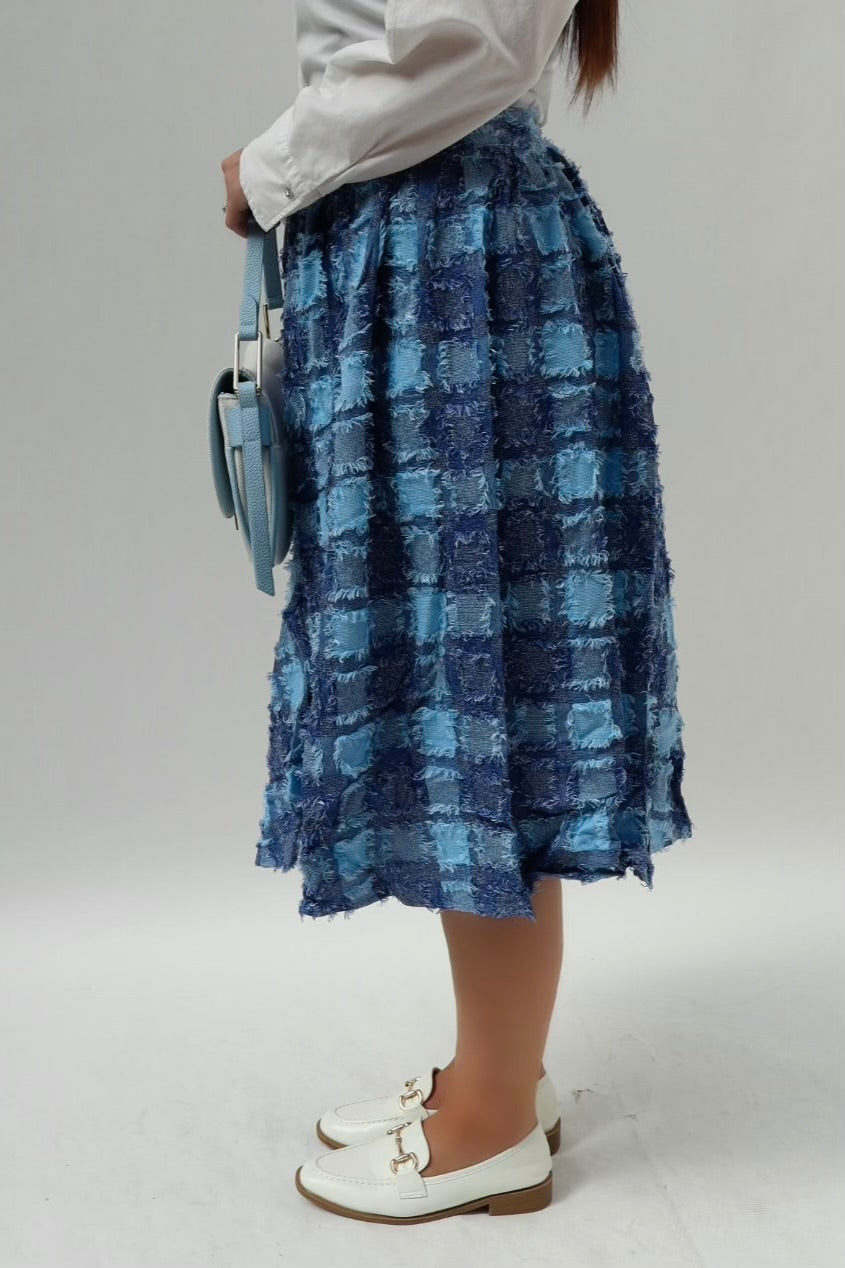 Square skirt denim