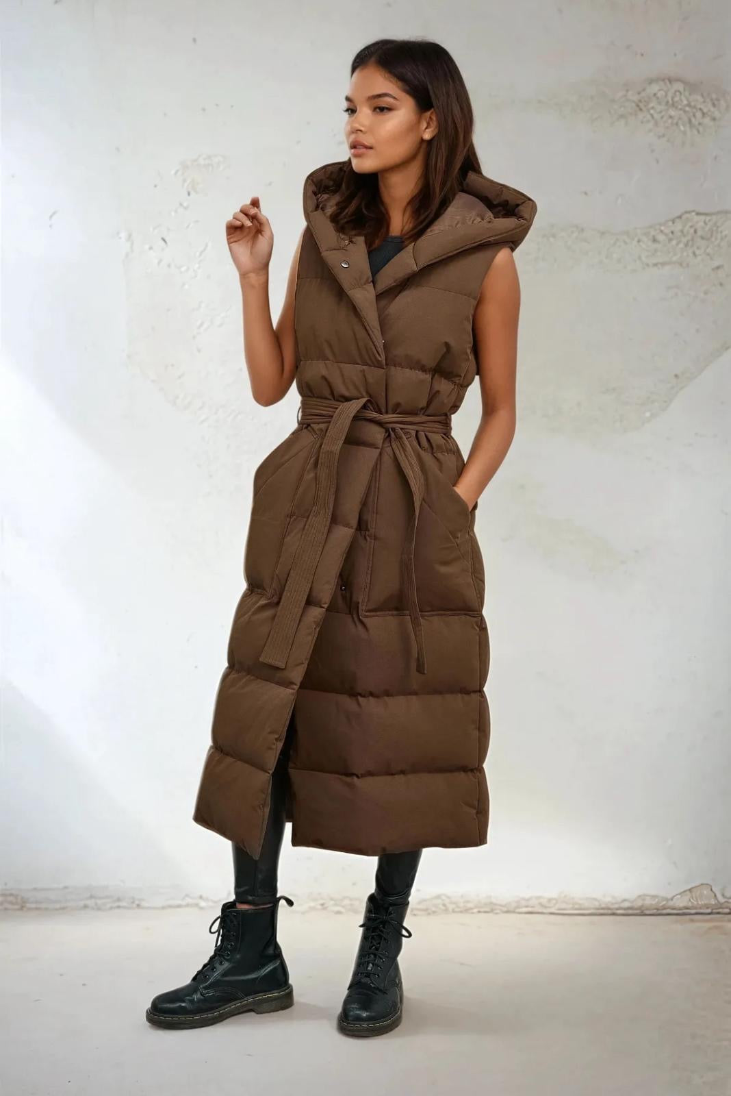 Ilanii long bodywarmer Brown PRE- ORDER!