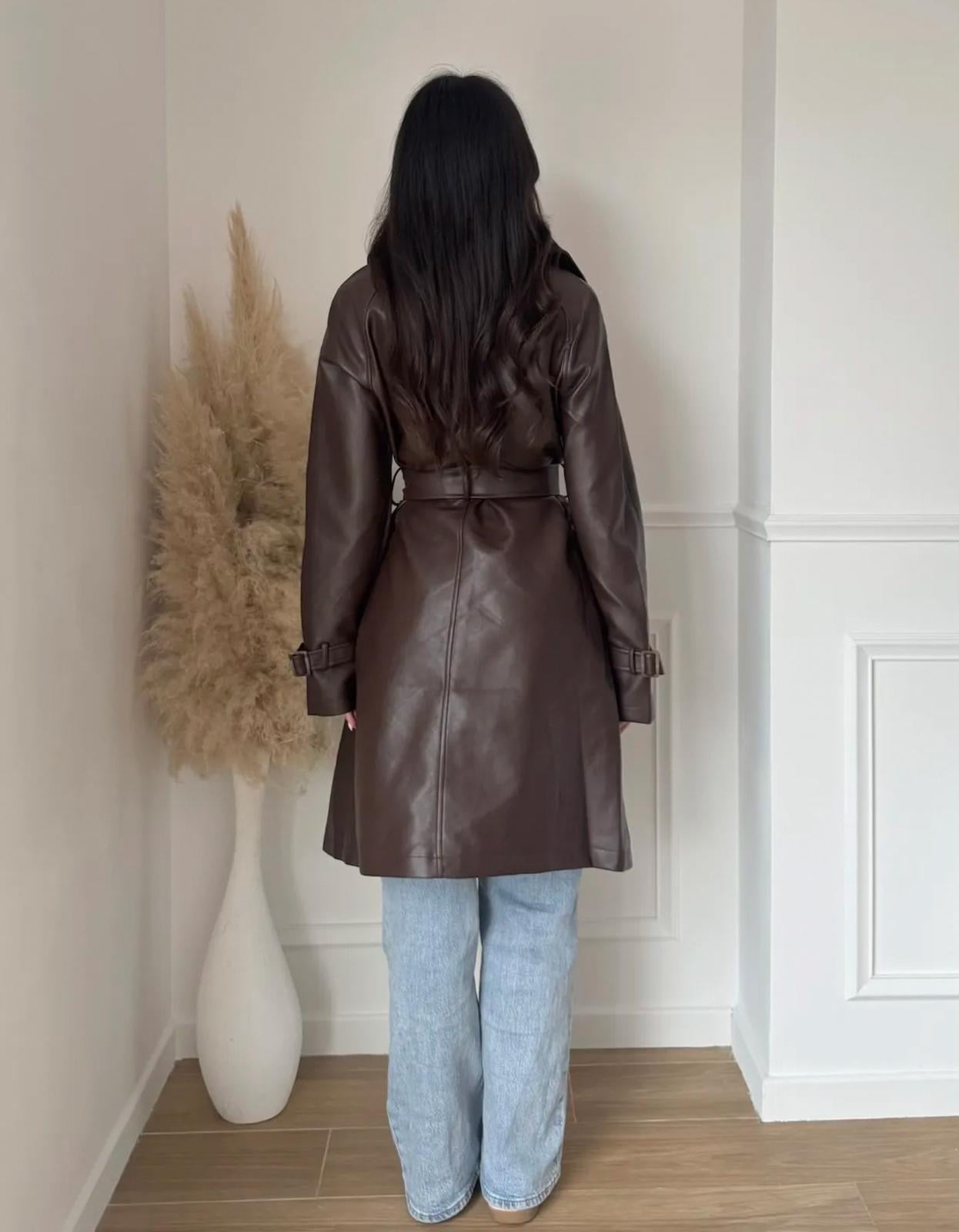 Imane faux Leather coffee