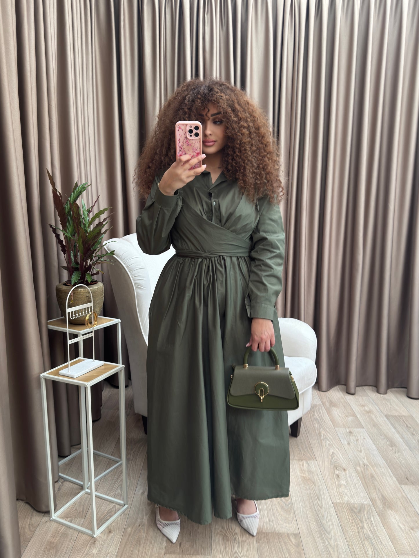Sharina blouse dress kaki
