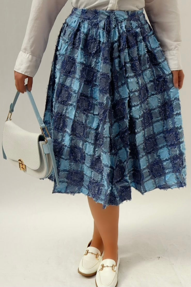 Square skirt denim