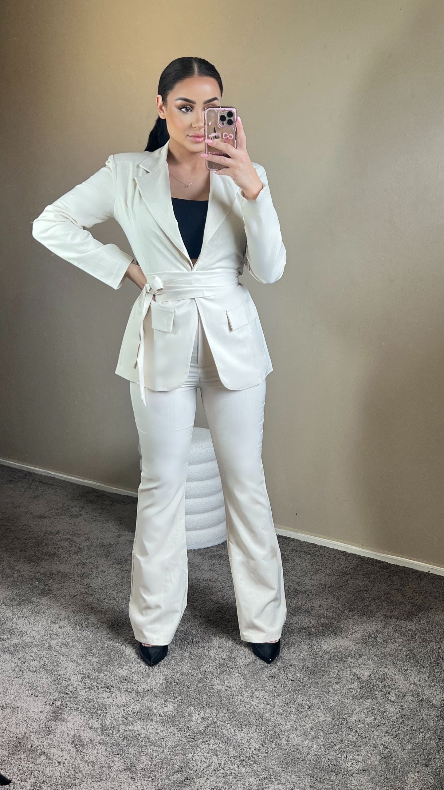 Bibi two piece-set beige