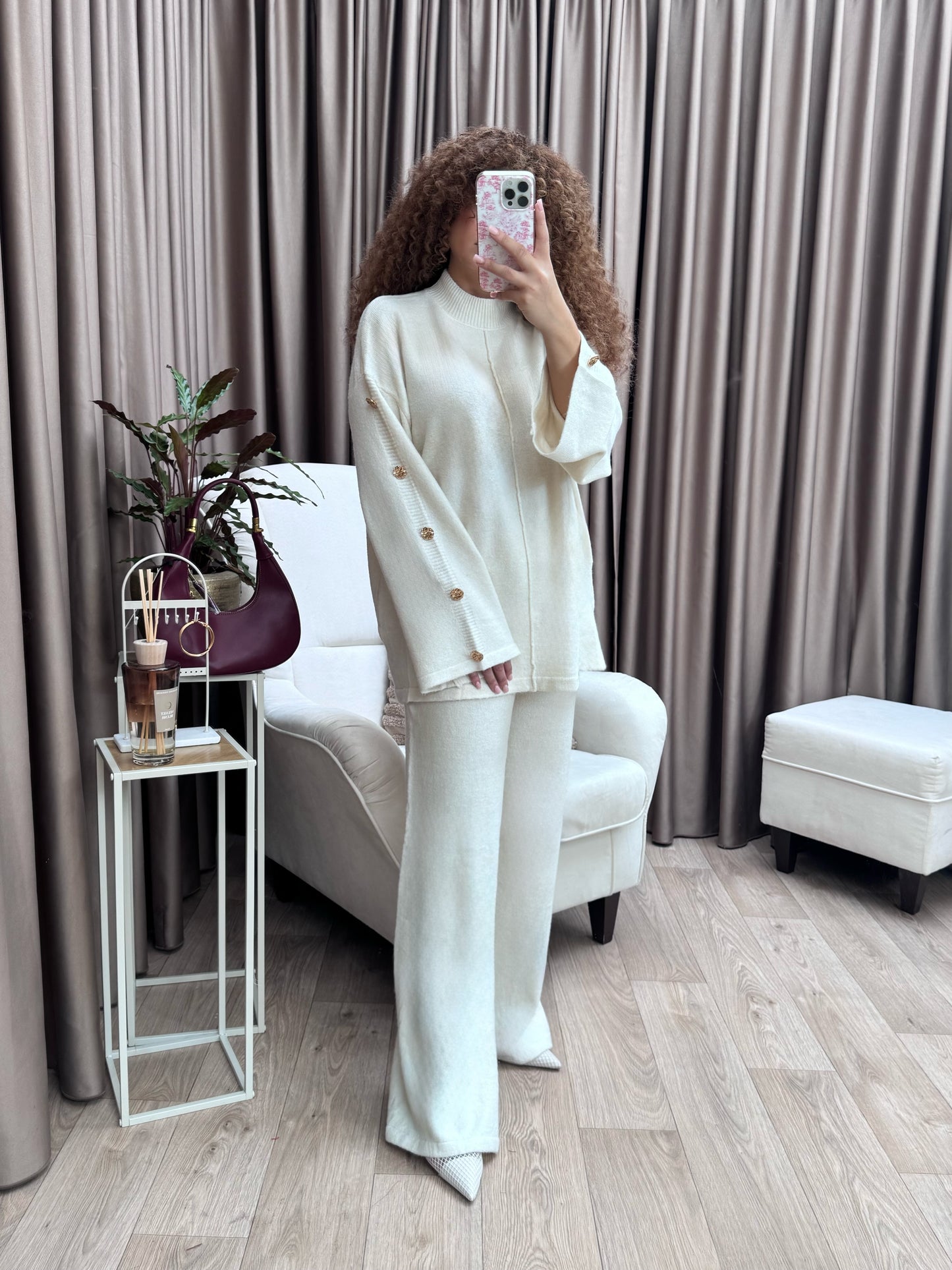 Poppy creme with “ golden buttons “