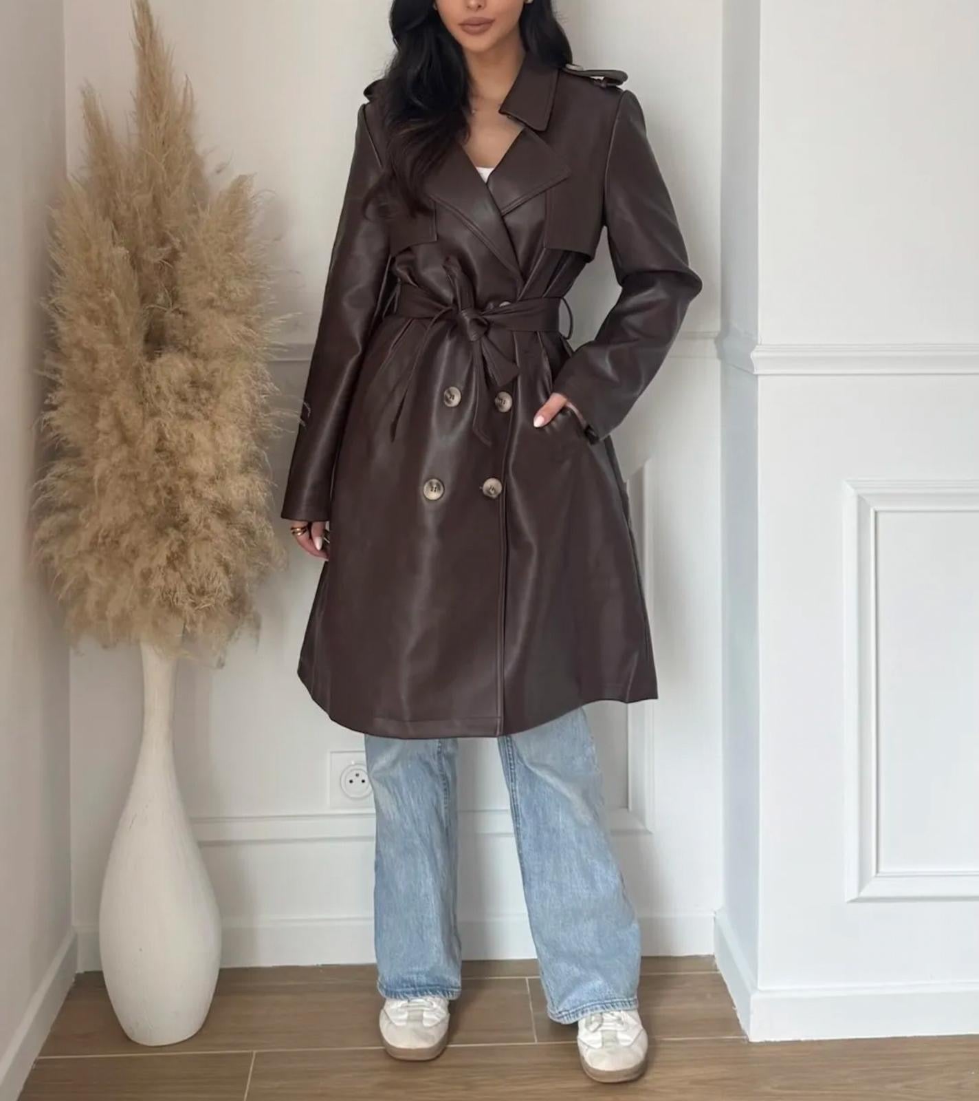 Imane faux Leather coffee