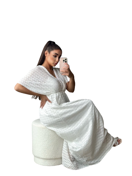 Winnie White dress long