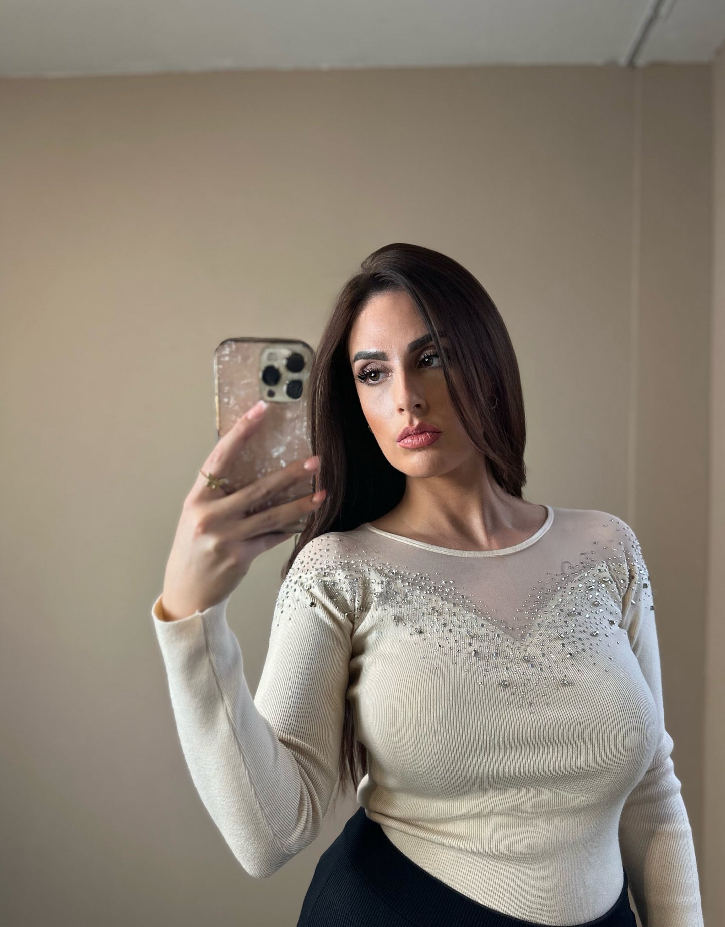 Creme sparke t-shirt