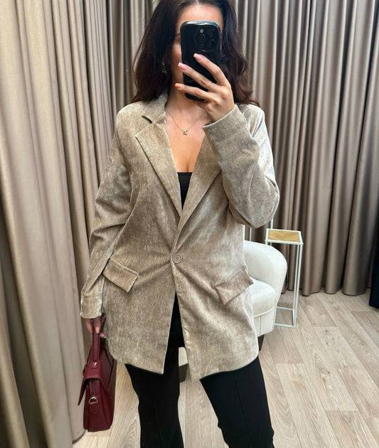 Tourya velvet colbert taupe