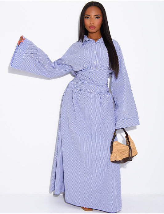 Siham blue blouse dress