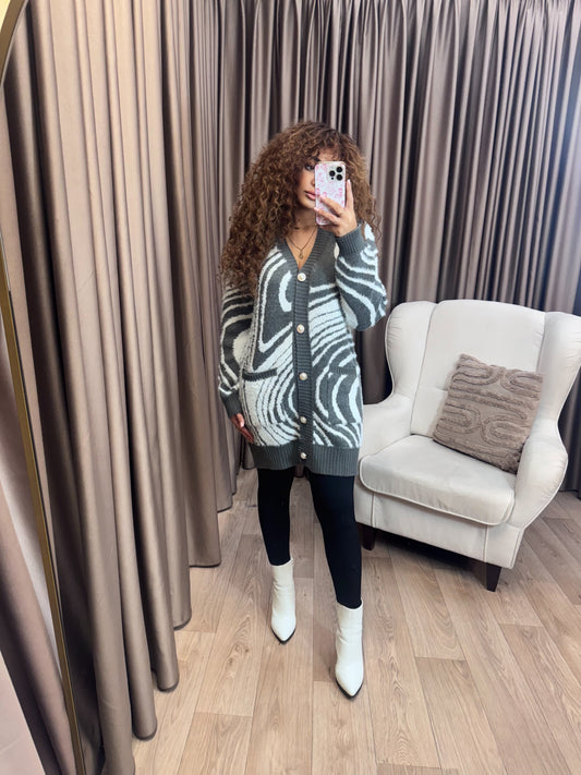 Snoopie vest Pearle button grey