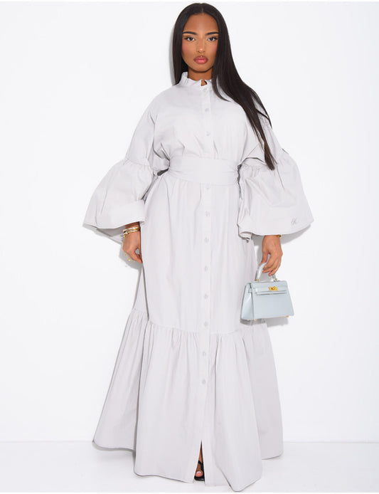 Jean blouse dress Stone