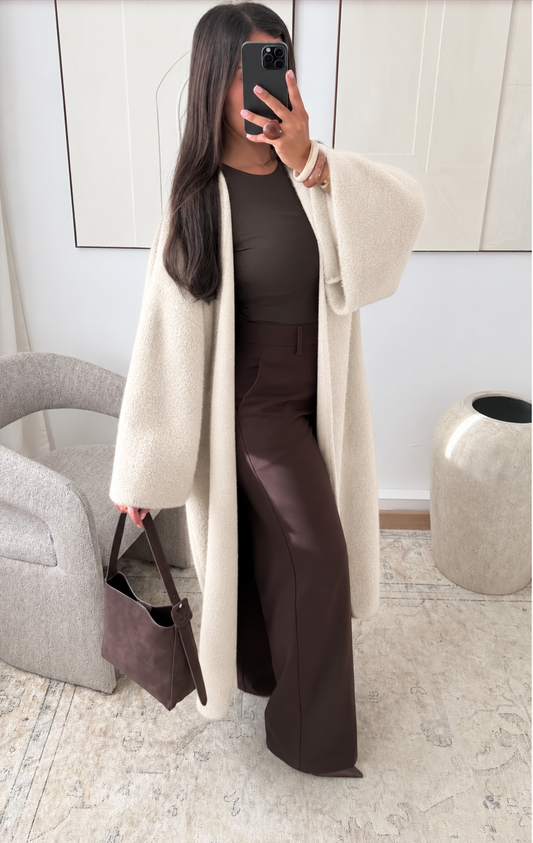 Merve coat creme/white