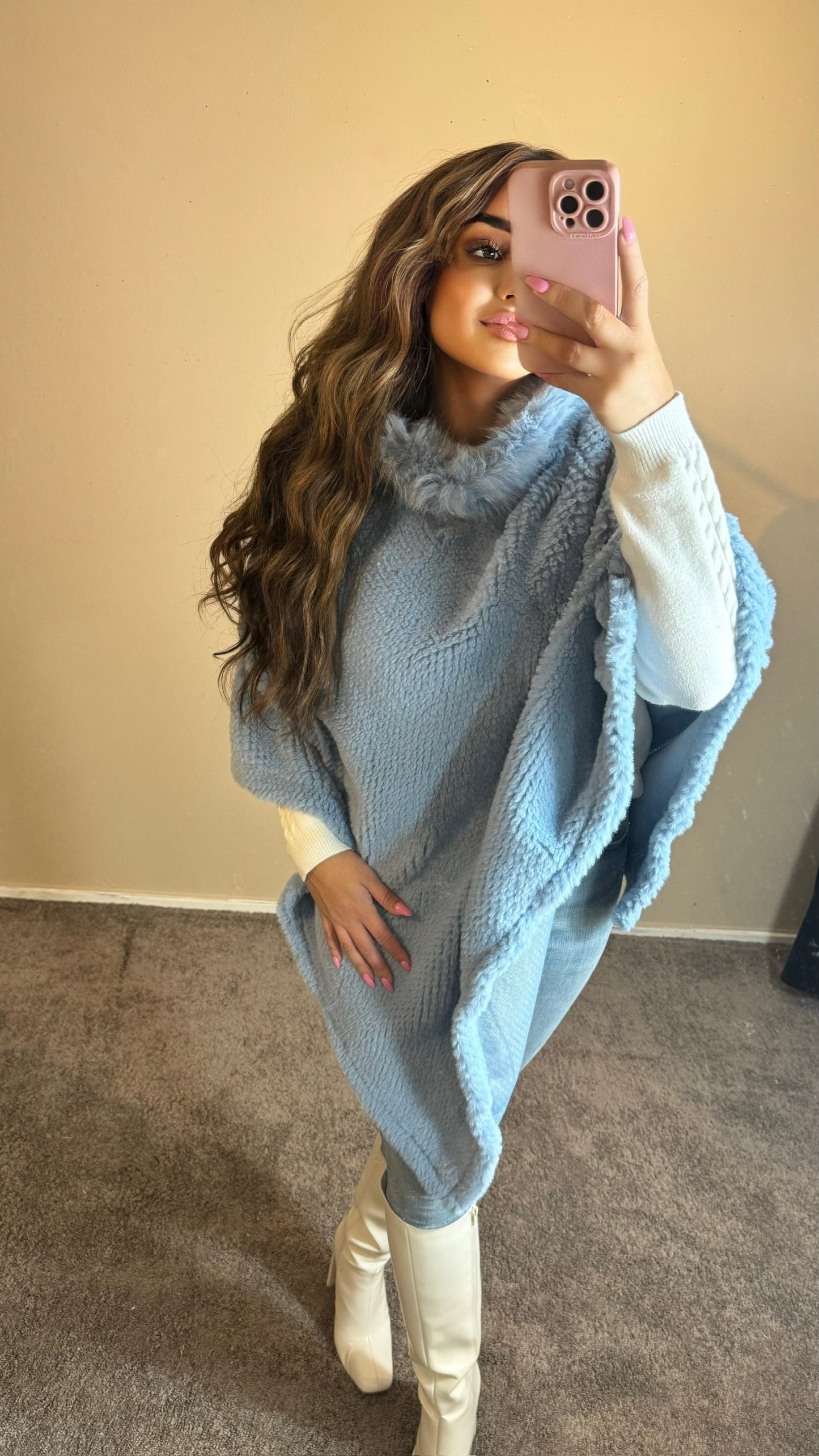 Lana poncho lightblue