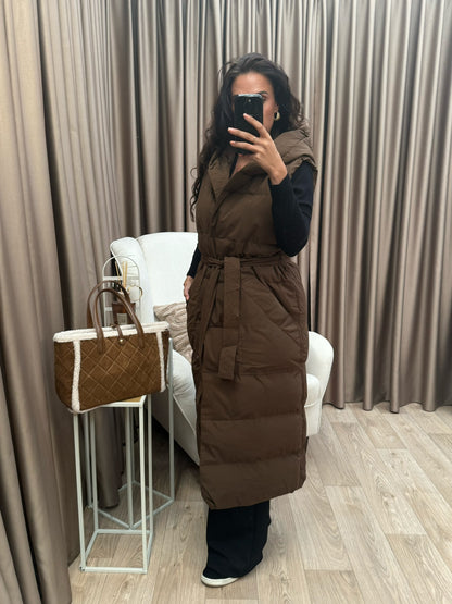 Ilanii long bodywarmer Brown