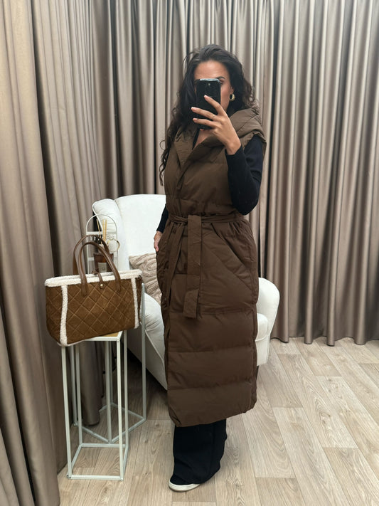 Ilanii long bodywarmer Brown