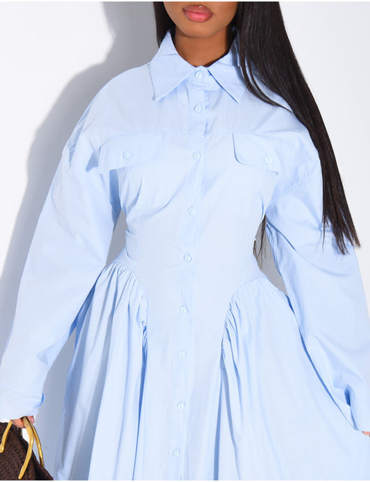 Livi blue blouse dress