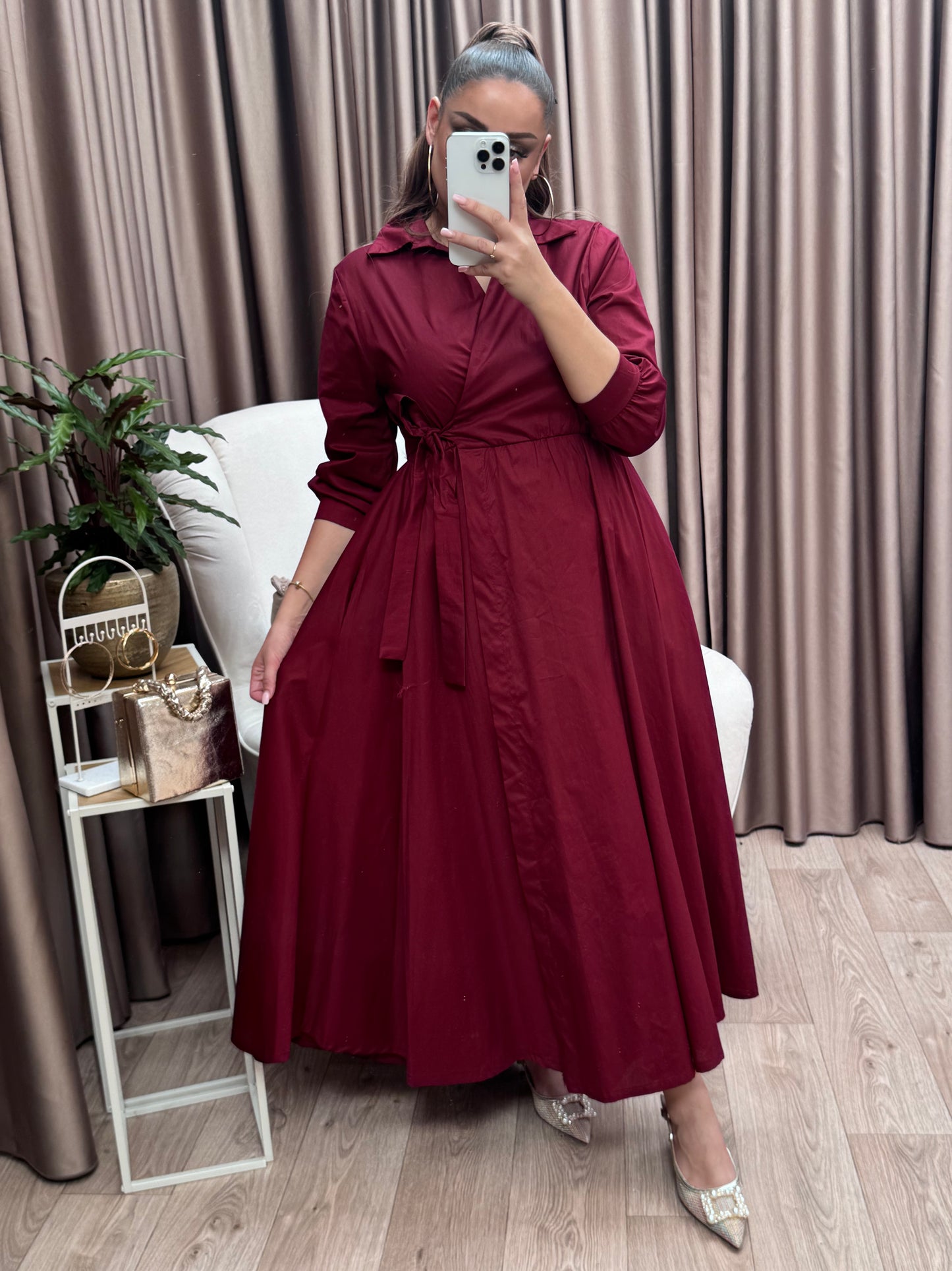 Alma red blouse jurk
