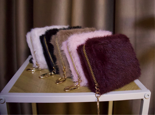 fluffy wallets 5 different colors
