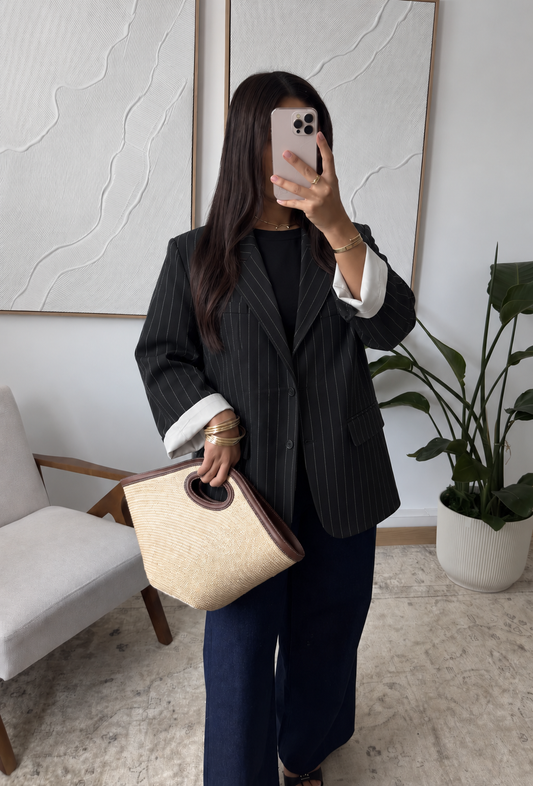 Loca blazer oversized black/white