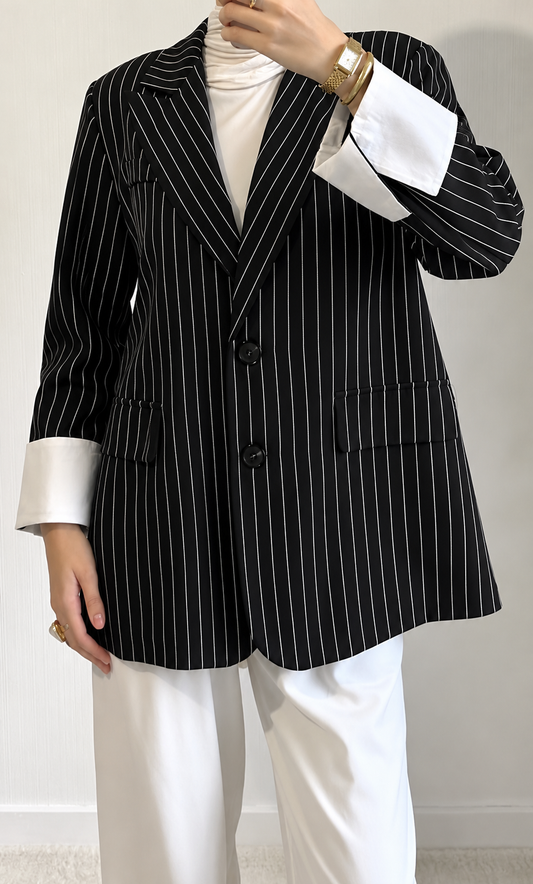 Loca blazer oversized black/white