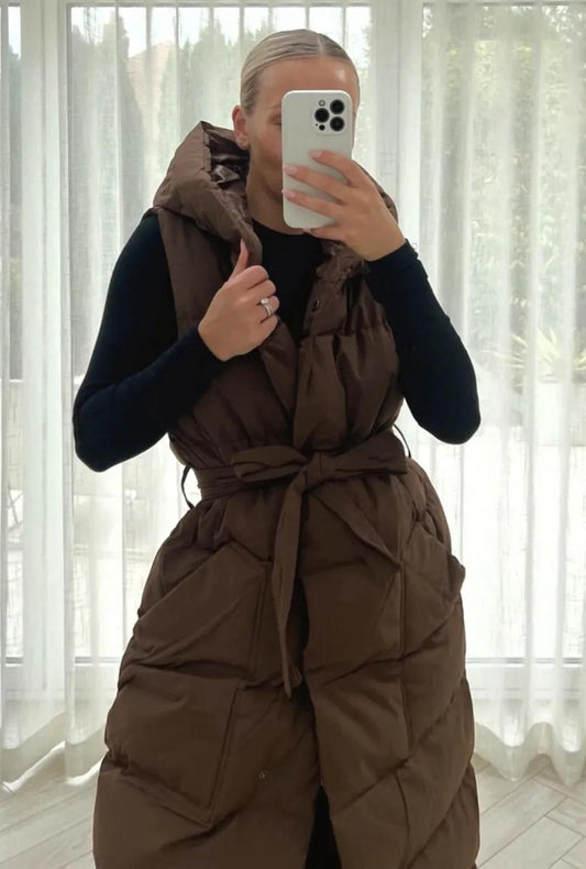 Ilanii long bodywarmer Brown PRE- ORDER!