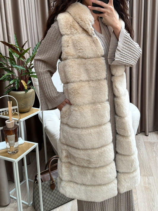 Liya long body faux fur crème