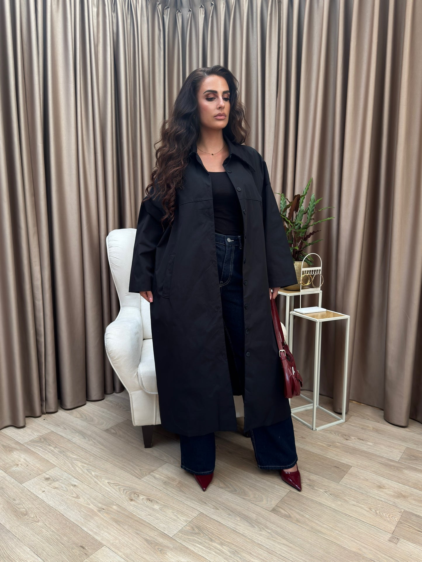 Nikki Trenchcoat jacket oversized black