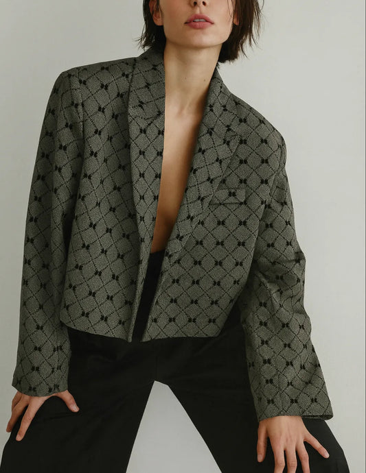 Short fadiha blazer grey/black