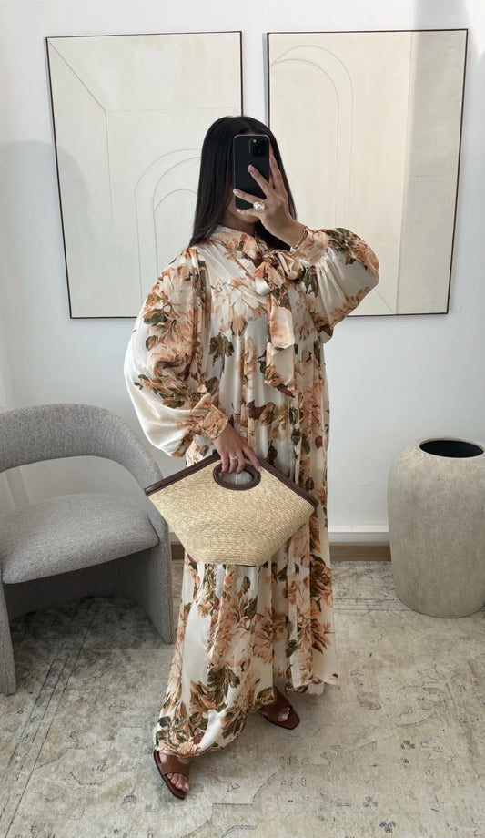 Nimaya Flower dress crème
