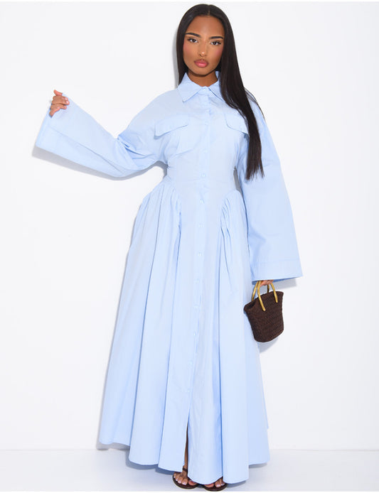 Livi blue blouse dress