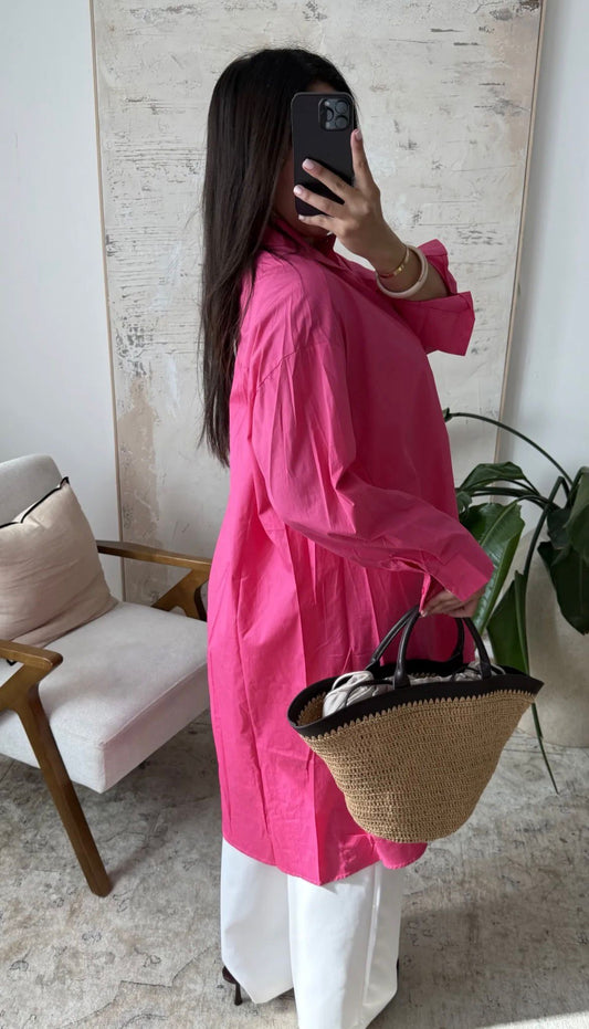 Dira blouse extra long pink