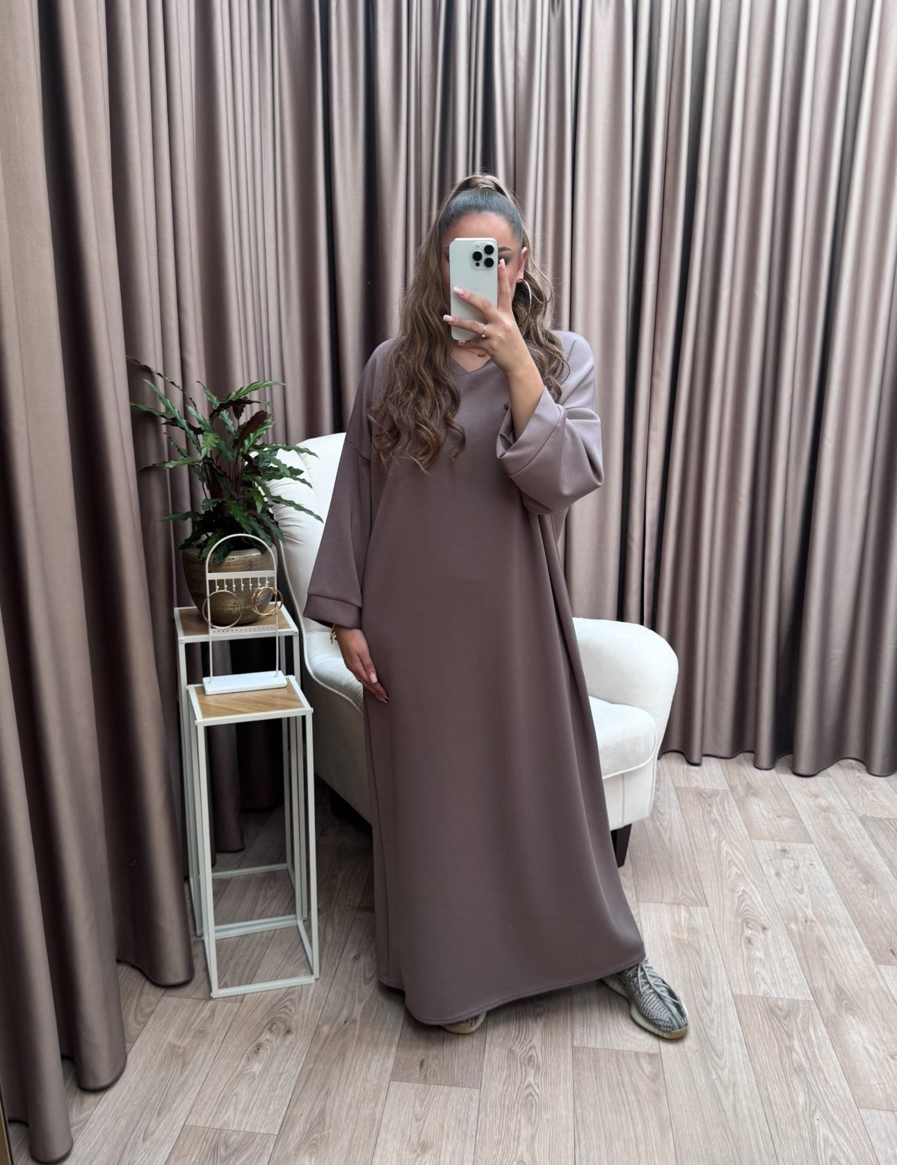 Tara sweater dress taupe