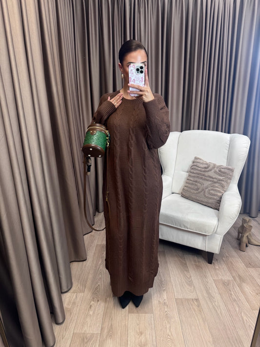 Ayla wool dress brown