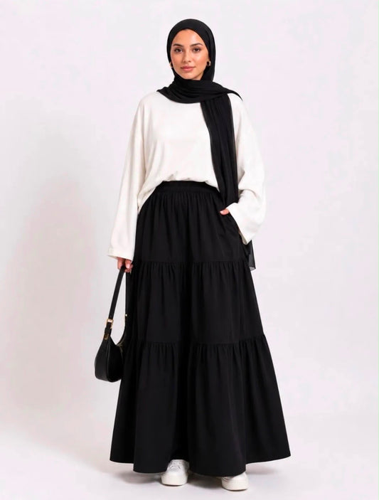 Huda skirt black