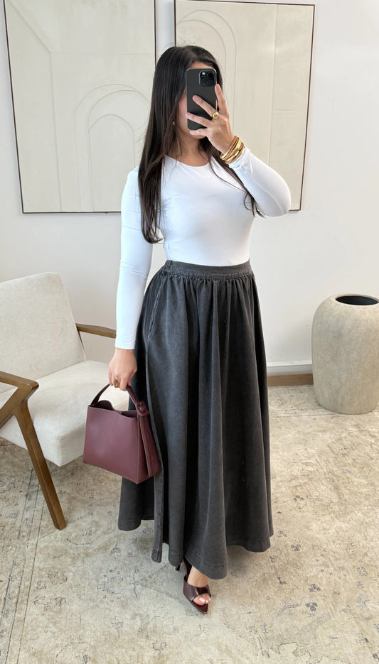 Romy jeans-skirt Black