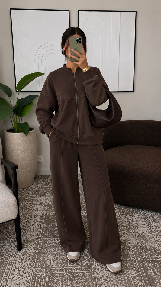 Jennifer jogger set brown oversized