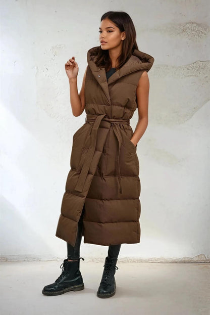 Ilanii long bodywarmer Brown