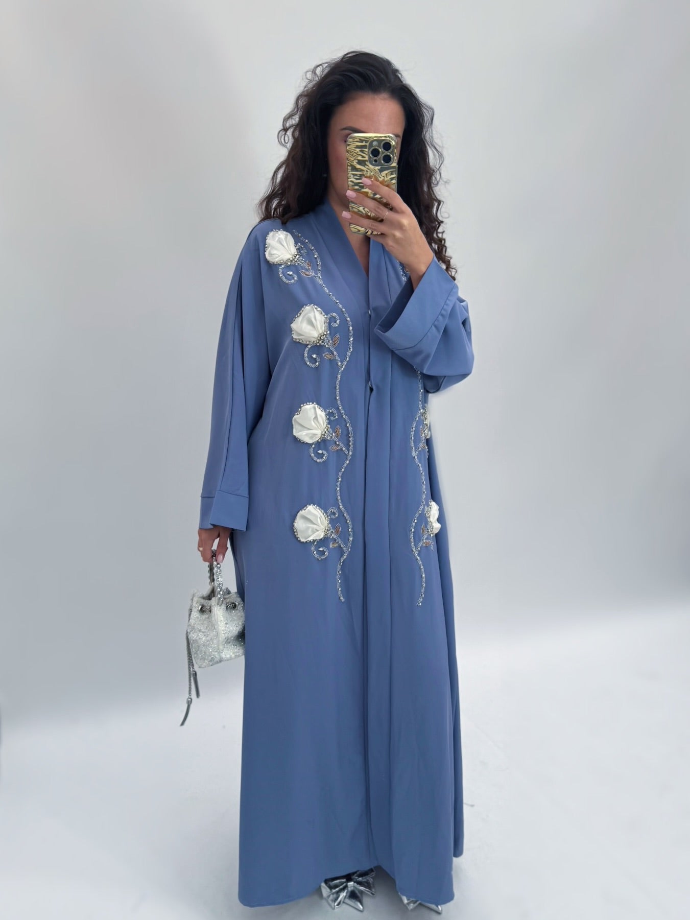 Flora abaya blue