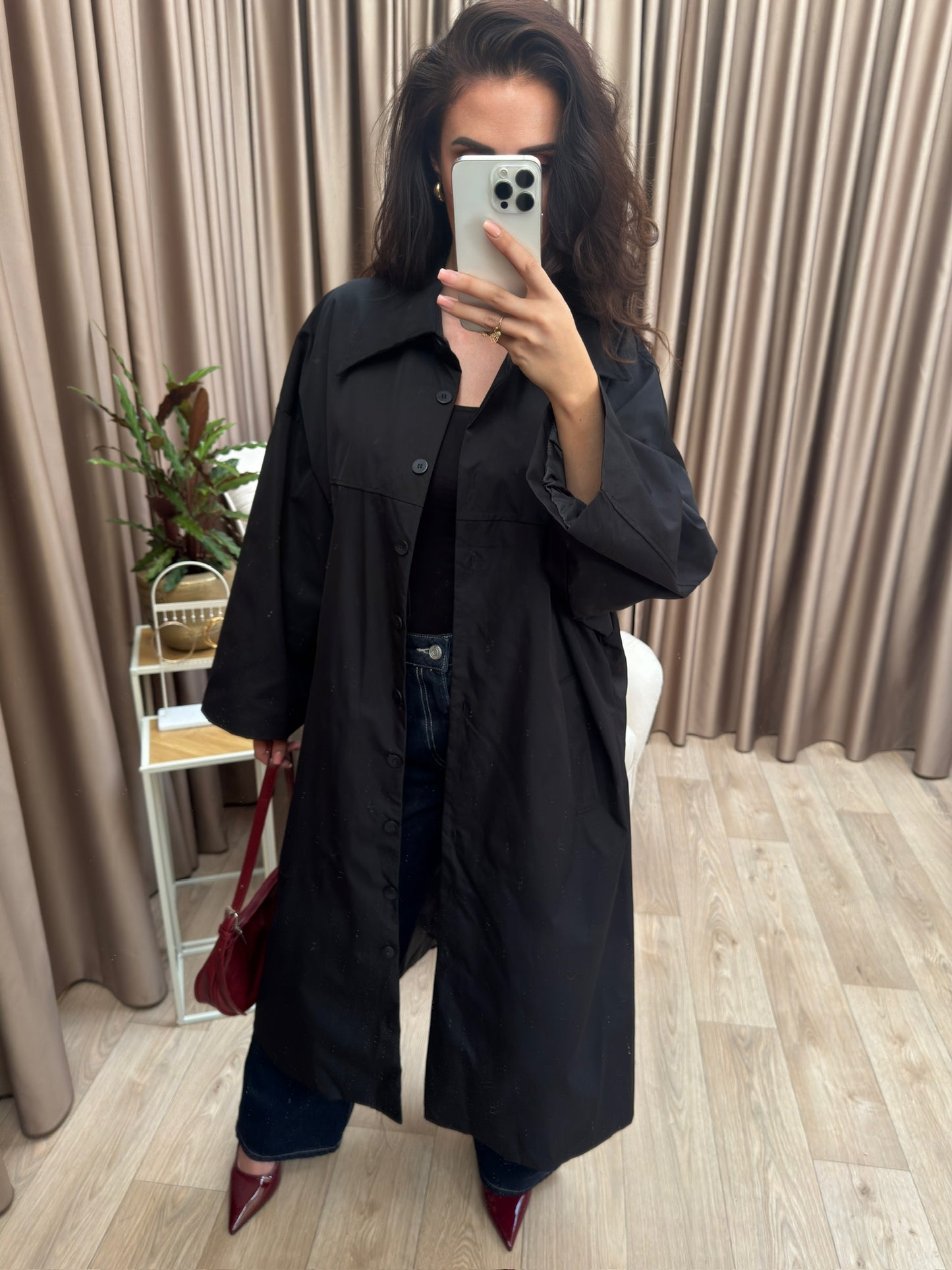 Nikki Trenchcoat jacket oversized black