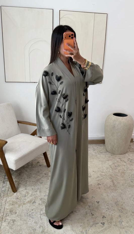 Seftia grey abaya