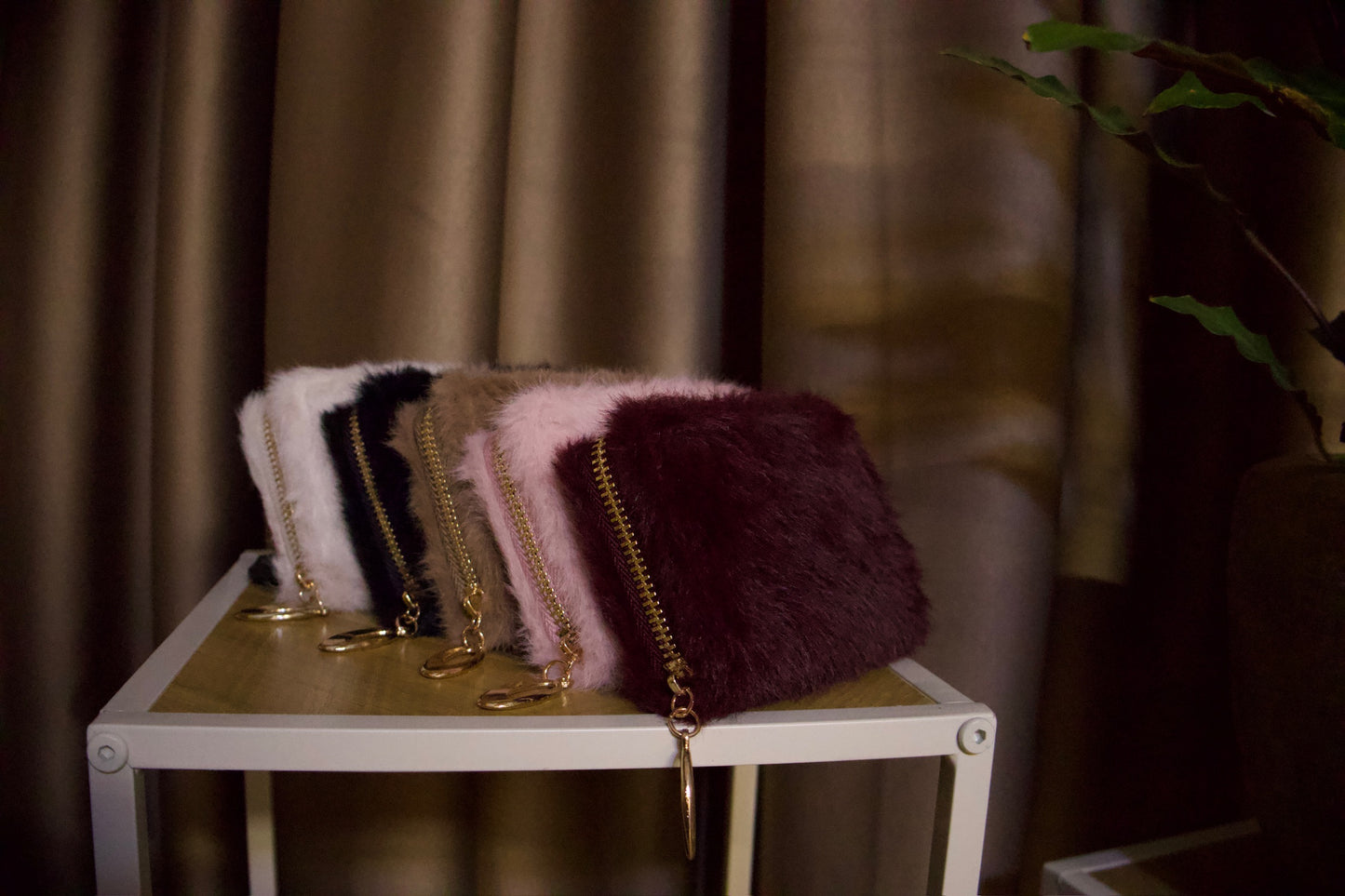 fluffy wallets 5 different colors