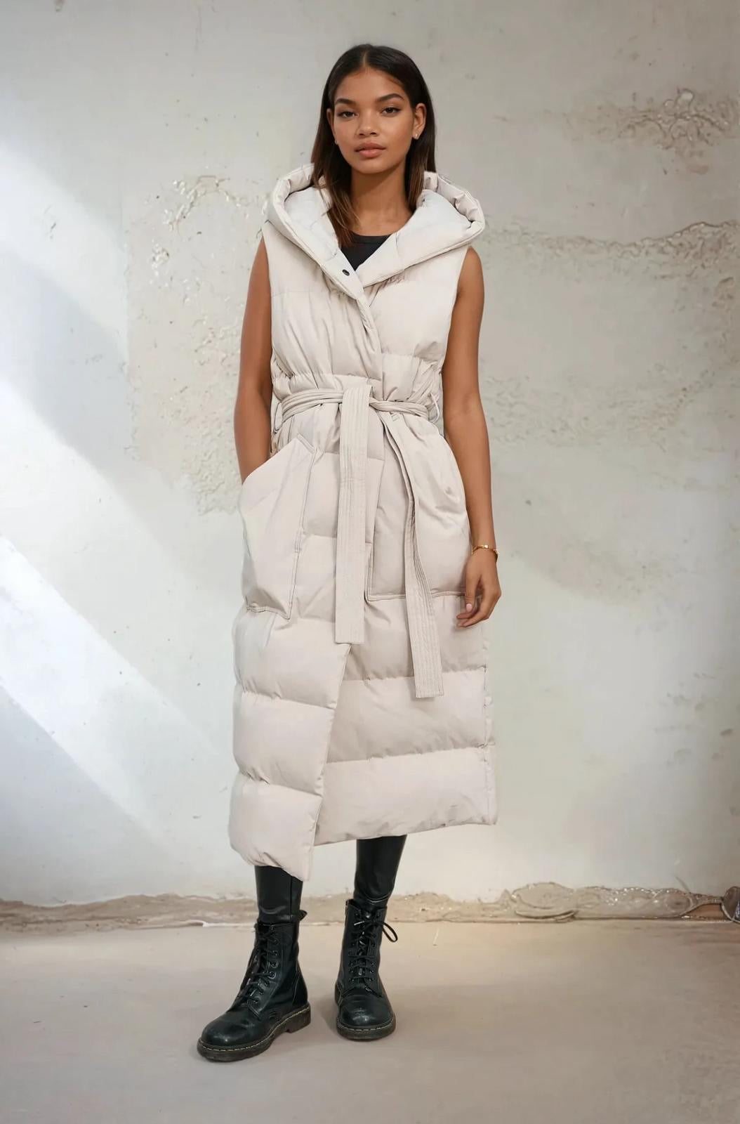 Ilanii long bodywarmer crème PRE- ORDER