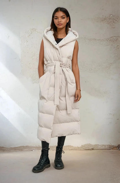 Ilanii long bodywarmer crème