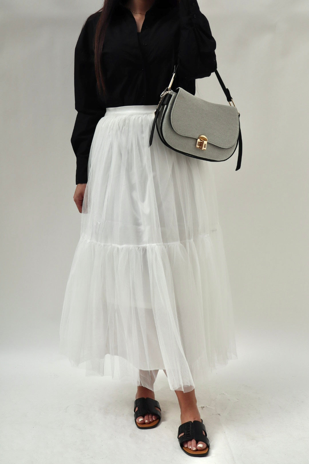 Mouse midi skirt white