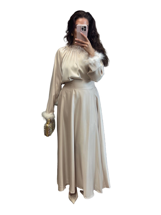 Suesi skirt & blouse crème