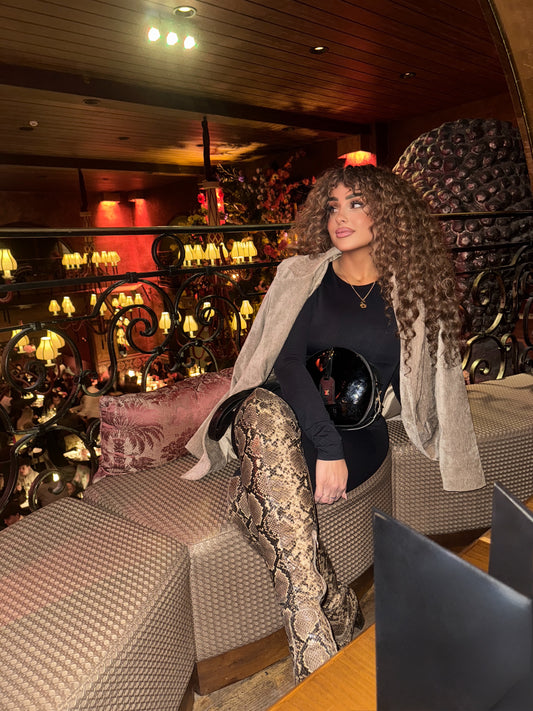 Tourya velvet colbert taupe