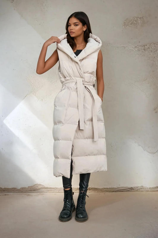 Ilanii long bodywarmer crème PRE- ORDER