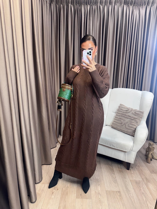 Ayla wool dress brown