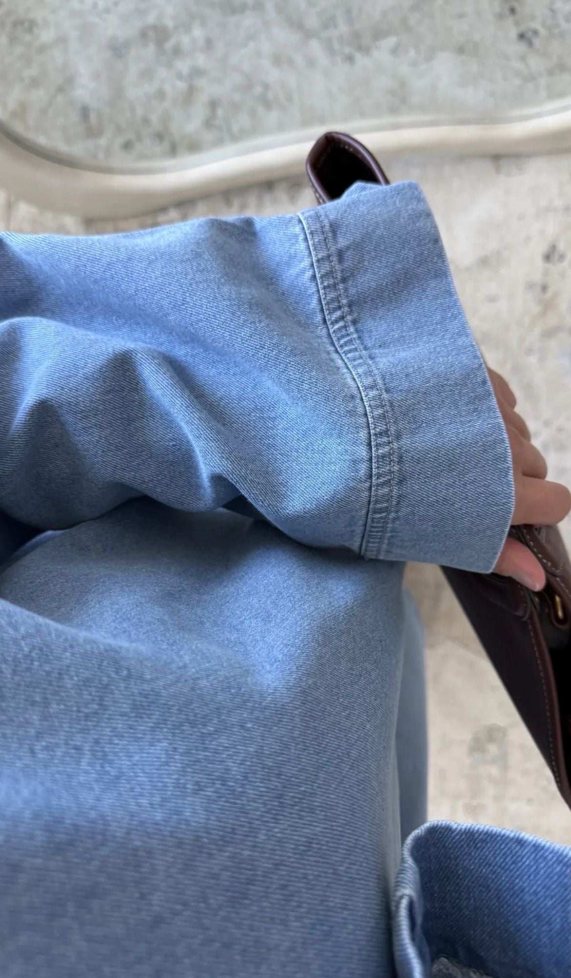 Denim maxi dress light blue