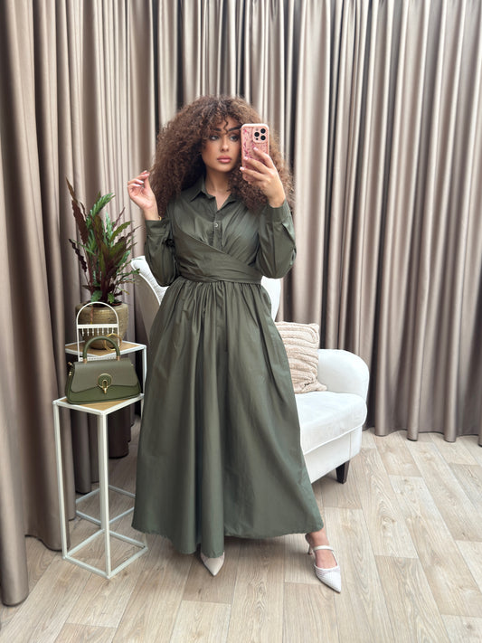 Sharina blouse dress kaki